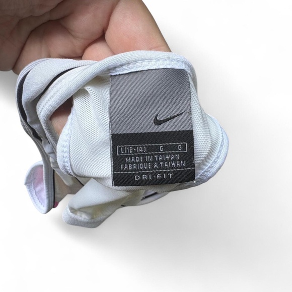 Nike Dri-FIT Youth Girls Workout Tank Top L (12-14) White Pink Racerback - Picture 5 of 5